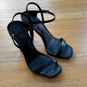 Express | Black Croc-Embossed Heels, sz 9.5